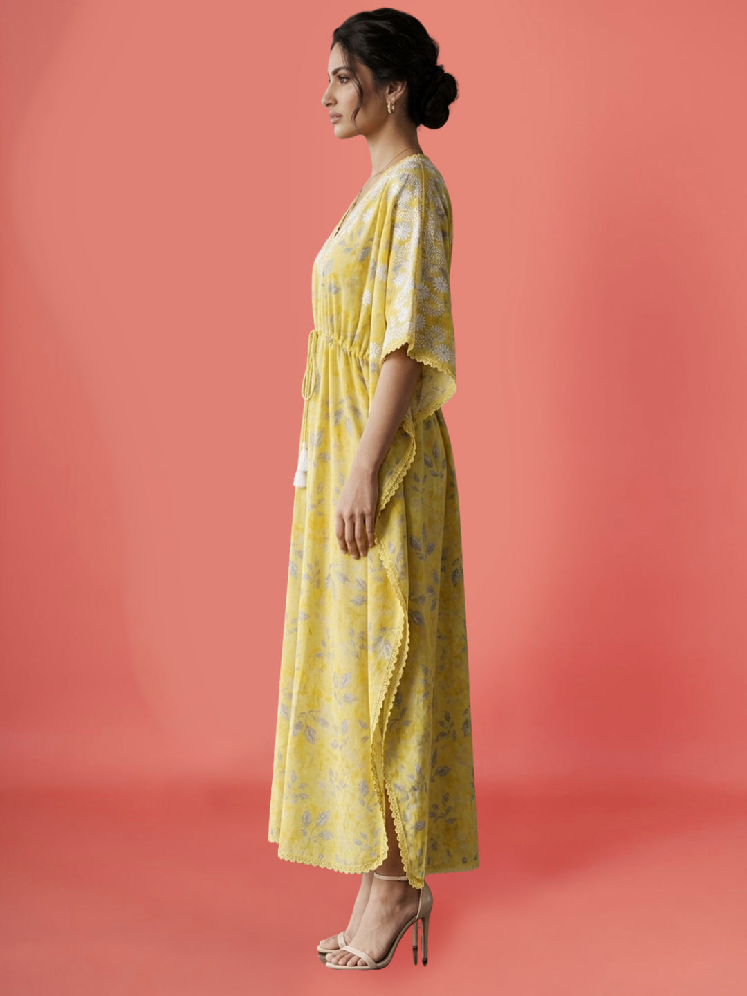 Women Embroidered Cotton Kaftan-AL3700B