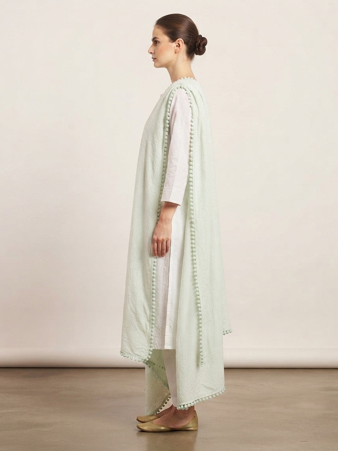 Women Embroidered Georgette Dupatta-AL3721NEW Seagreen