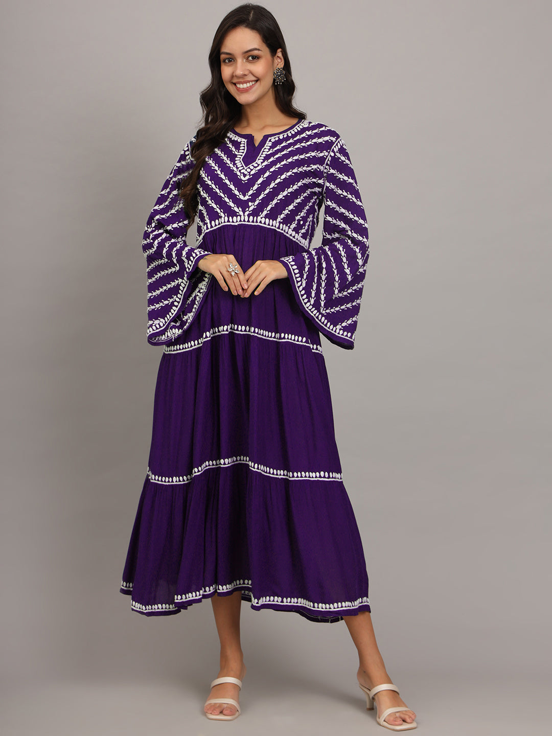 Hand Embroidered Chikankari Modal Jalabiya-AL4015