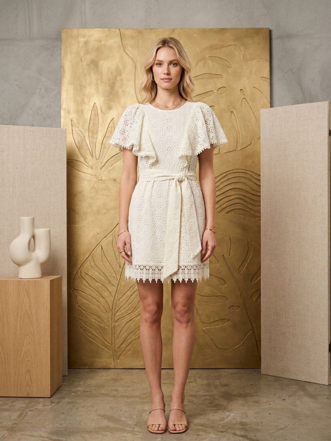 Women With Belt Cotton Midi Dress -AL3753