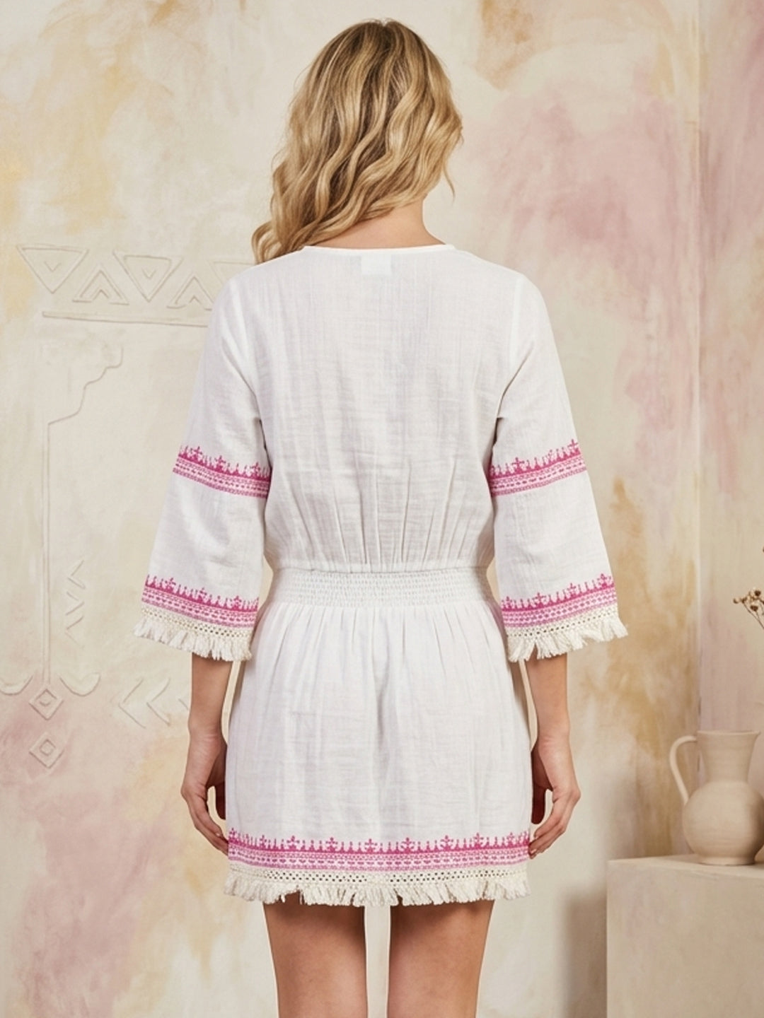 Women Embroidered Cotton Rayon Midi Dress -AL3719