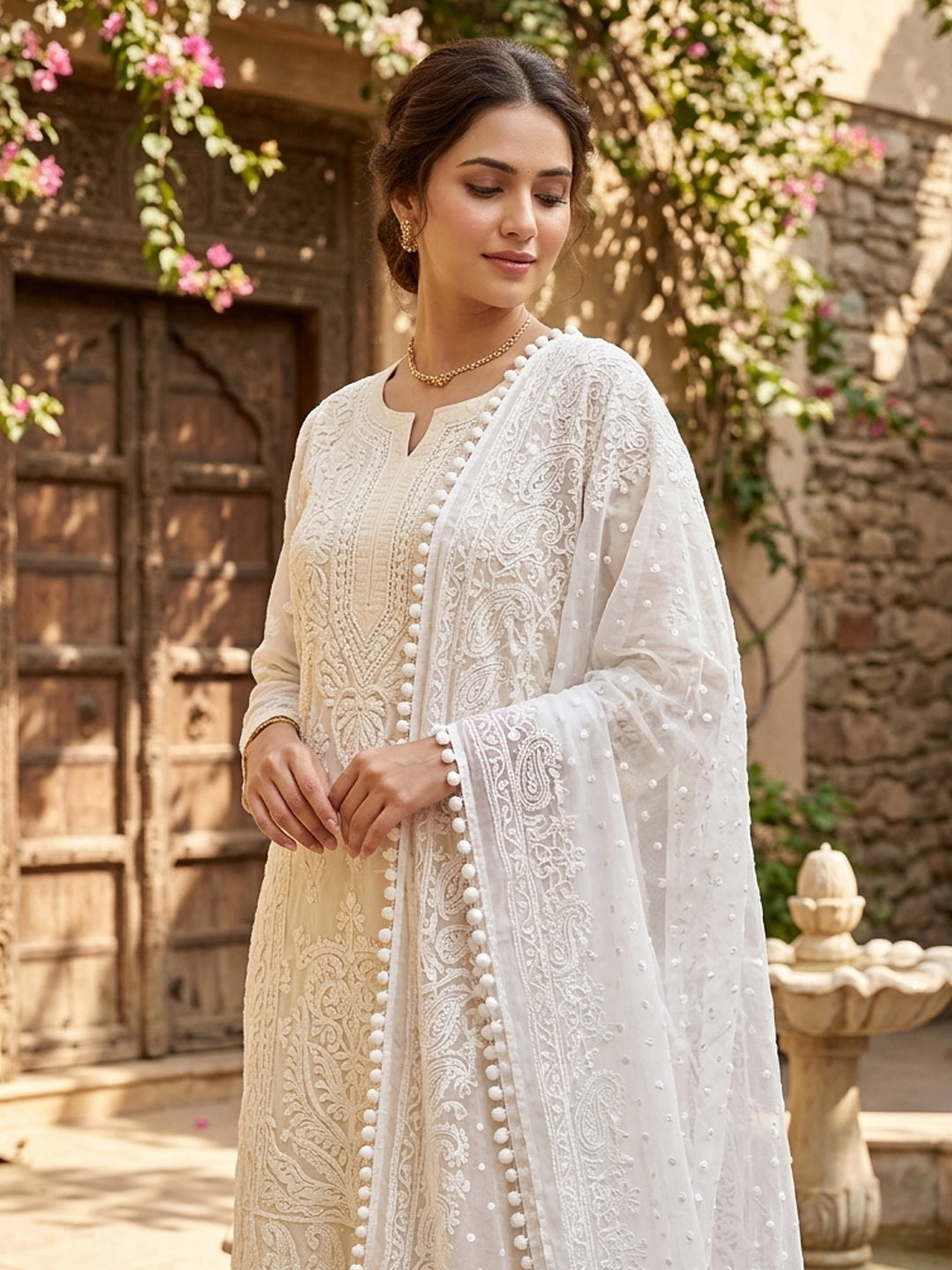 Women Embroidered Georgette Dupatta -AL3721