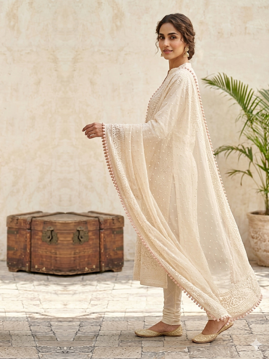 Women Embroidered Georgette Dupatta -AL3721