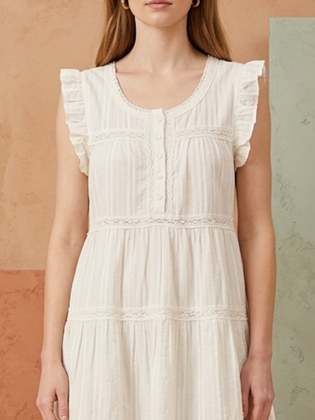 Women Cotton Frock Top -AL3711 White
