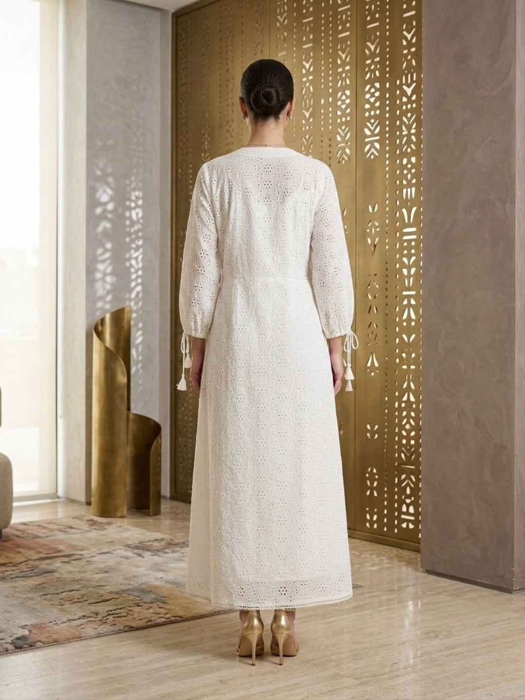 Women With Belt Cotton Rayon Dress -AL3867