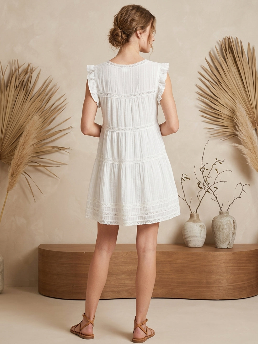 Women Cotton Frock Top -AL3711 White