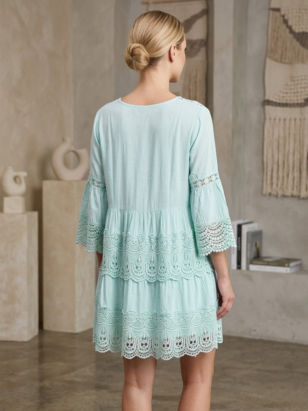 Women Embroidered Rayon Midi Dress -AL3712