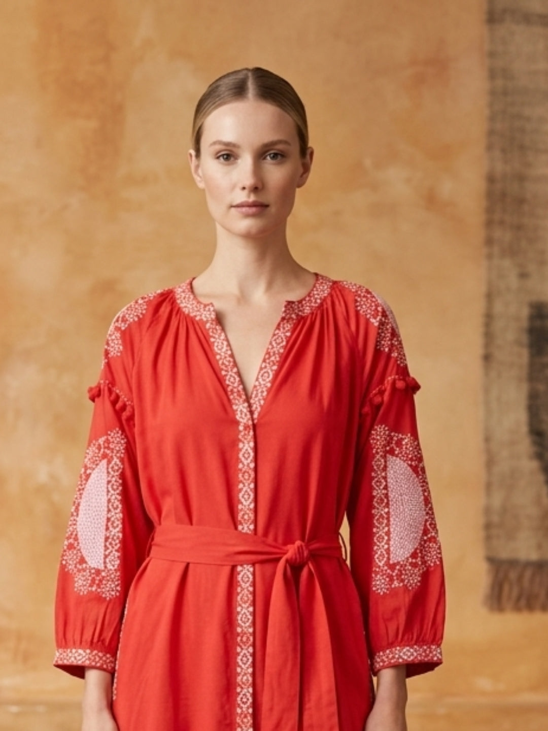 Women Embroidered With Pocket Modal Dress -AL3728