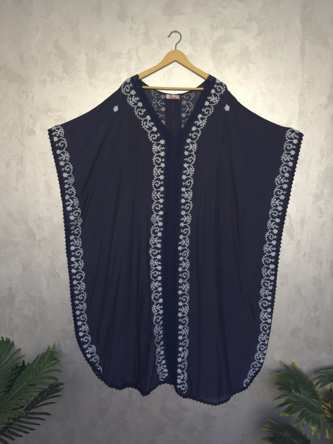 Hand Embroidered Chikankari Cotton Kaftan-AL2556