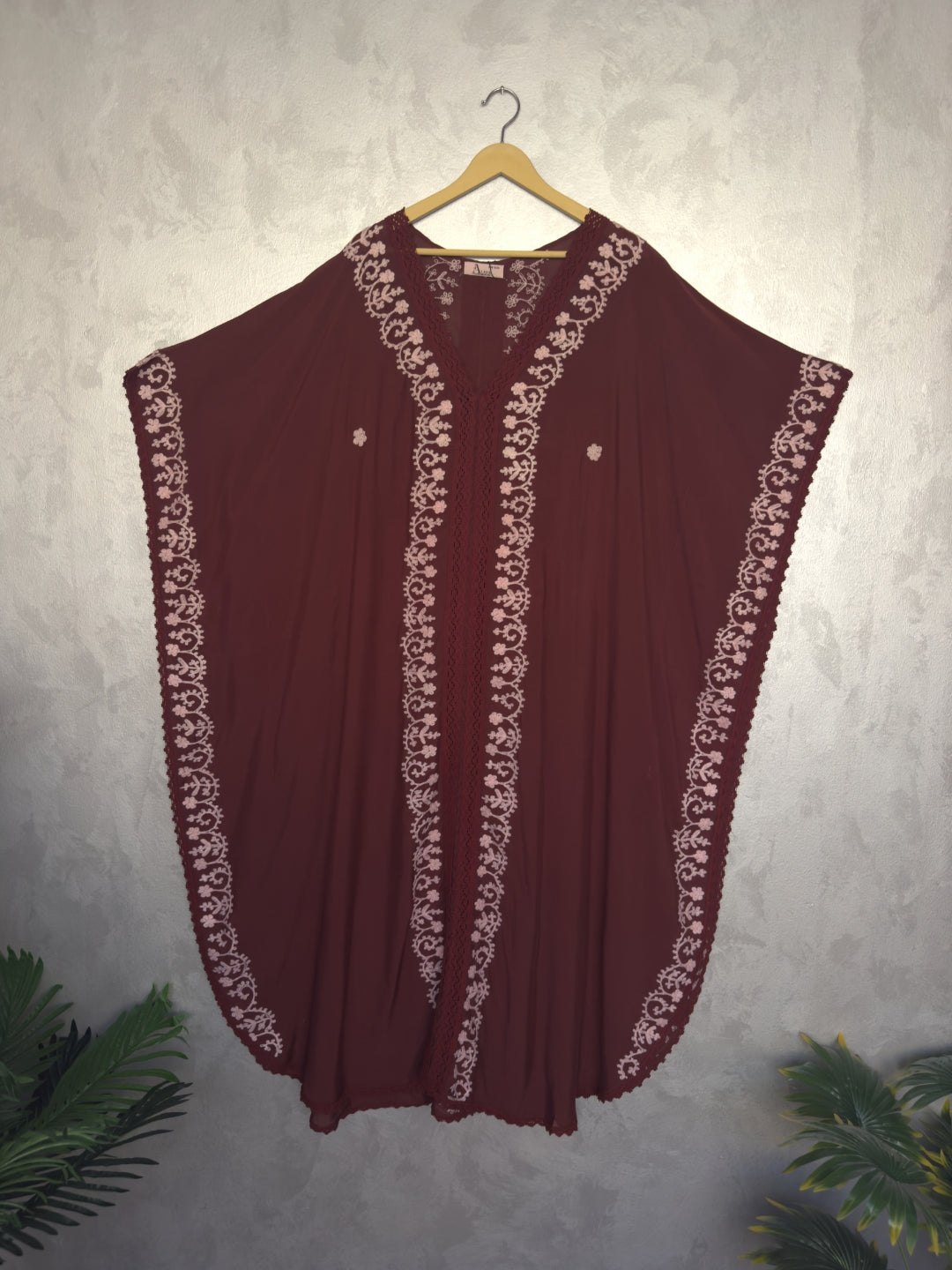 Hand Embroidered Chikankari Cotton Kaftan-AL2556