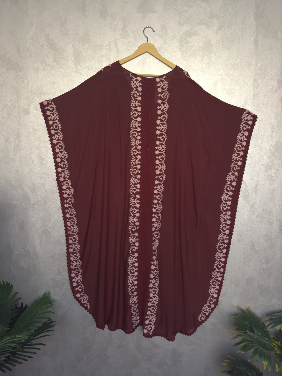 Hand Embroidered Chikankari Cotton Kaftan-AL2556