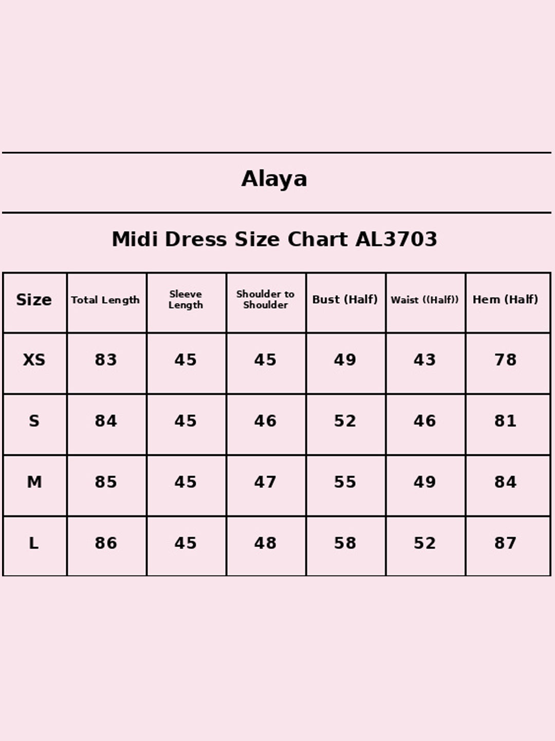 Size Chart - AL3703-BLUE