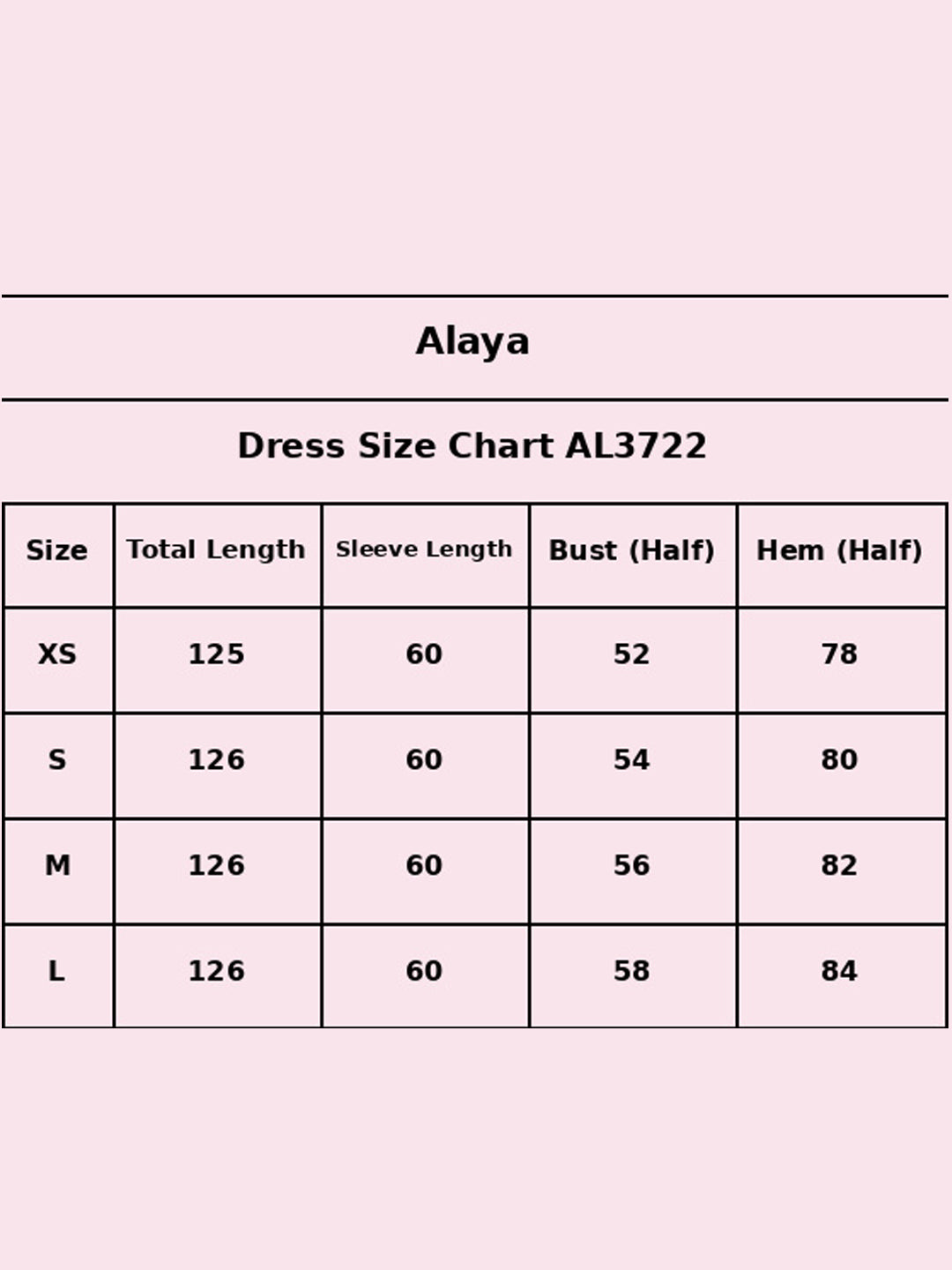 Size Chart - AL3722-WHITE
