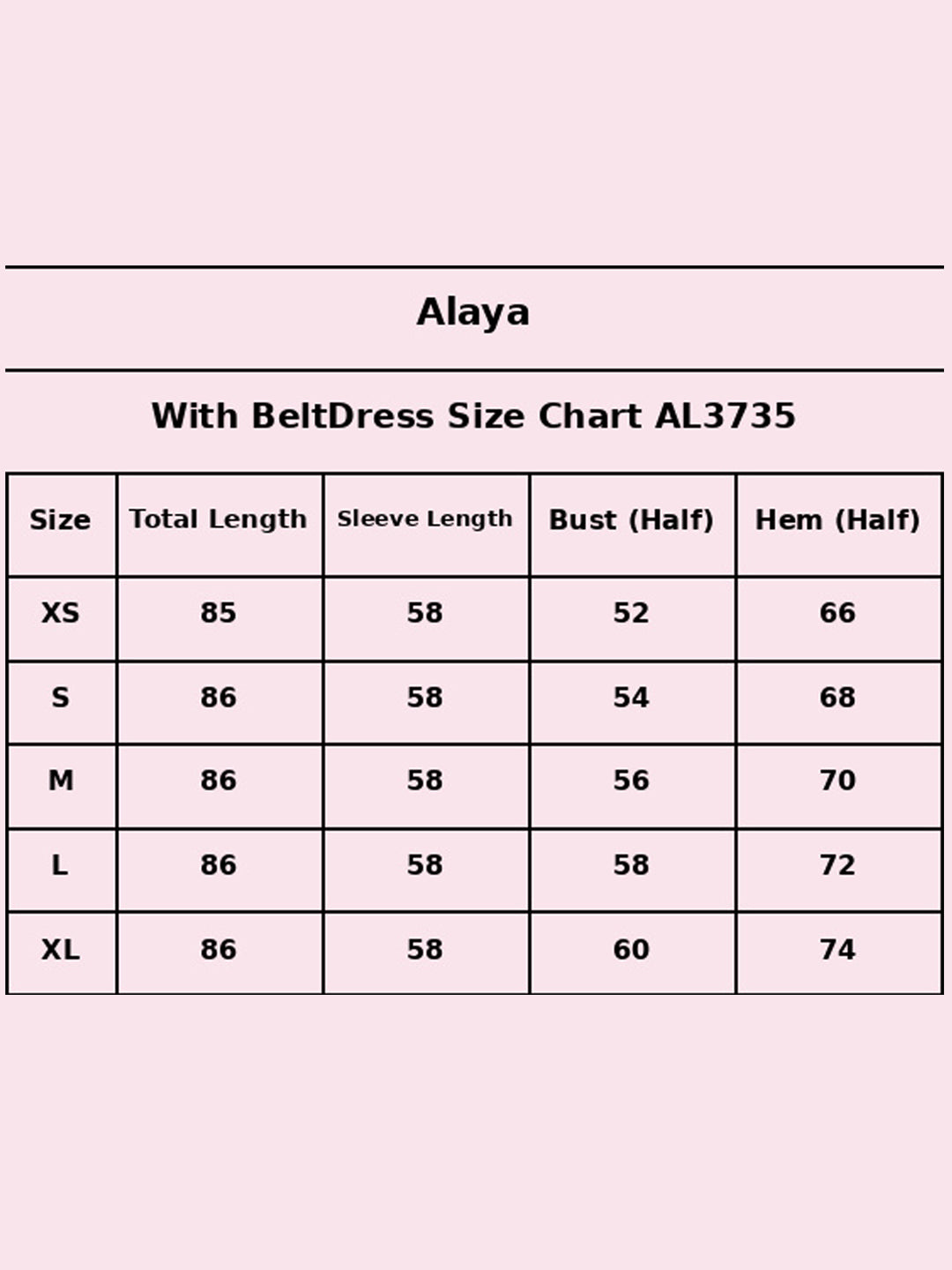 Size Chart - AL3735-WHITE