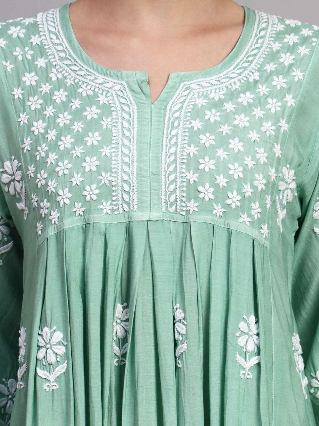 Hand Embroidered Chikankari Muslin Ombre Jalabiya-AL4110 New