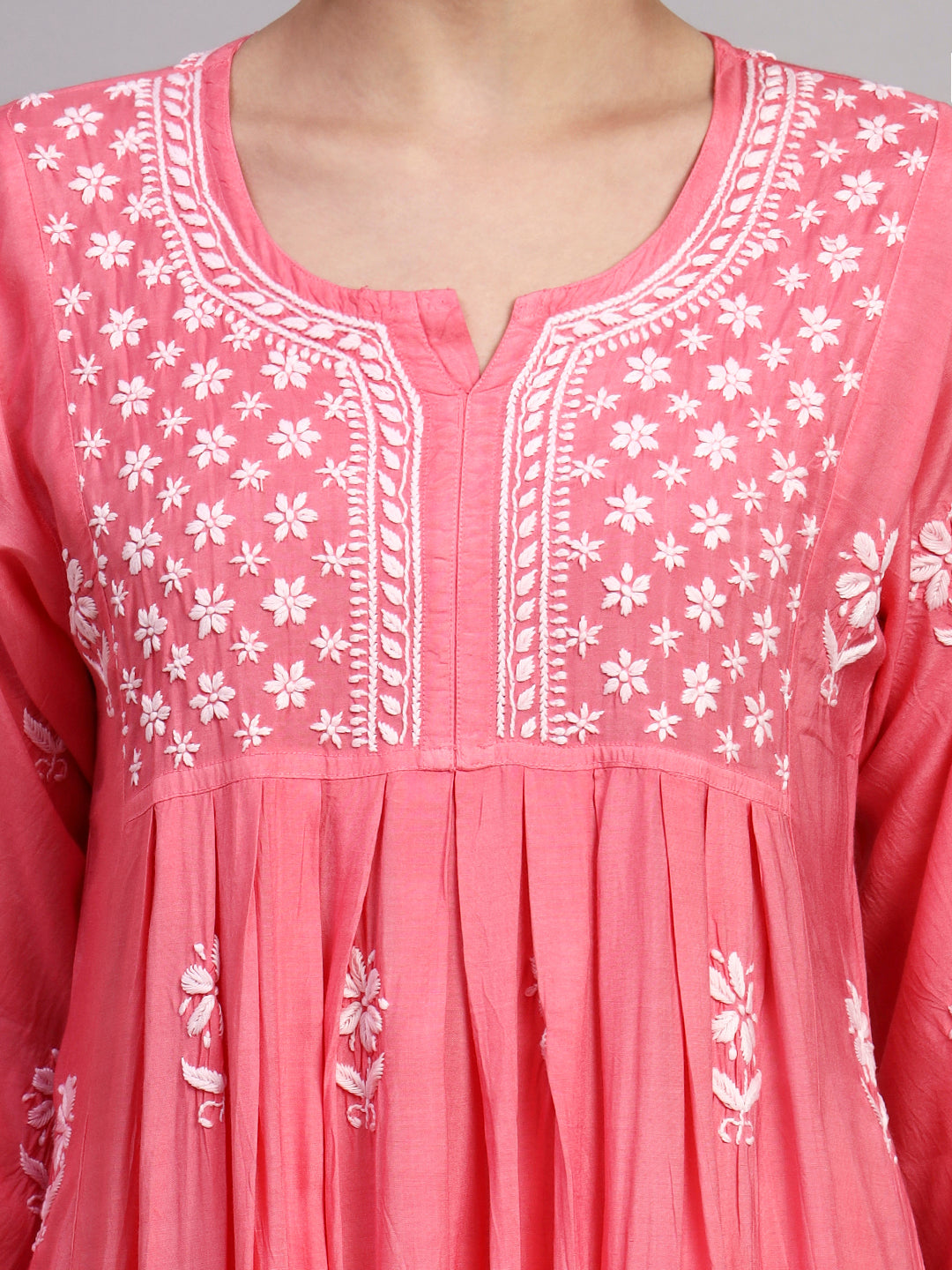 Hand Embroidered Chikankari Muslin Ombre Jalabiya-AL4110 New