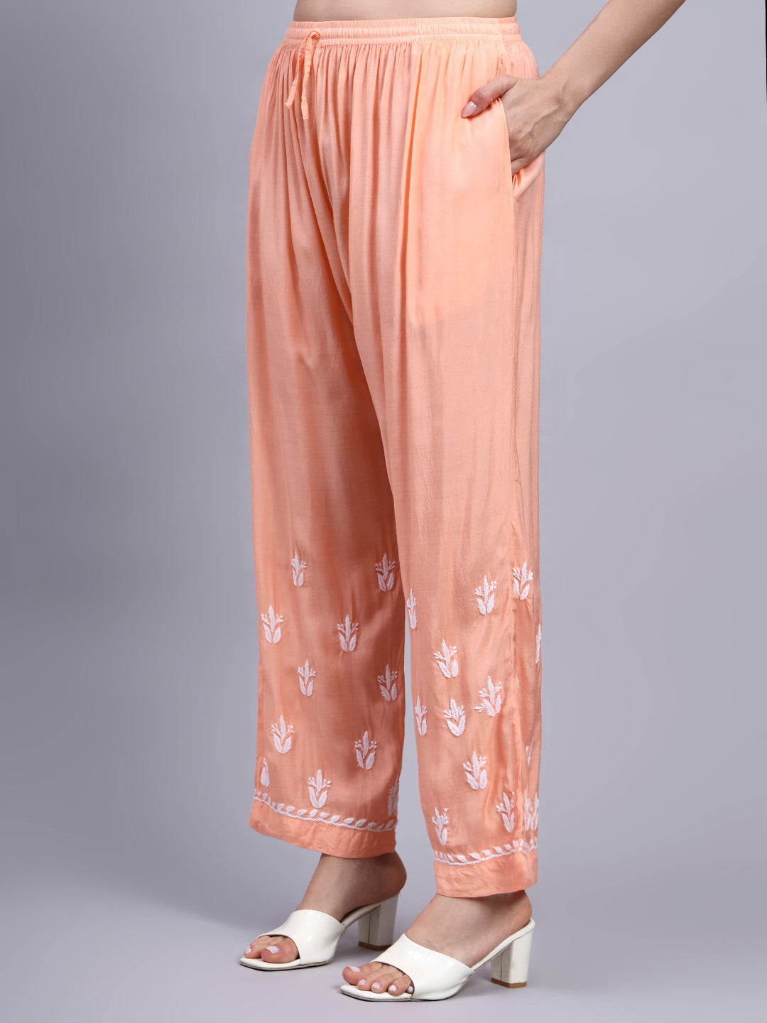 Women Hand Embroidered Chikankari Muslin Kurta Set-AL4114KS New