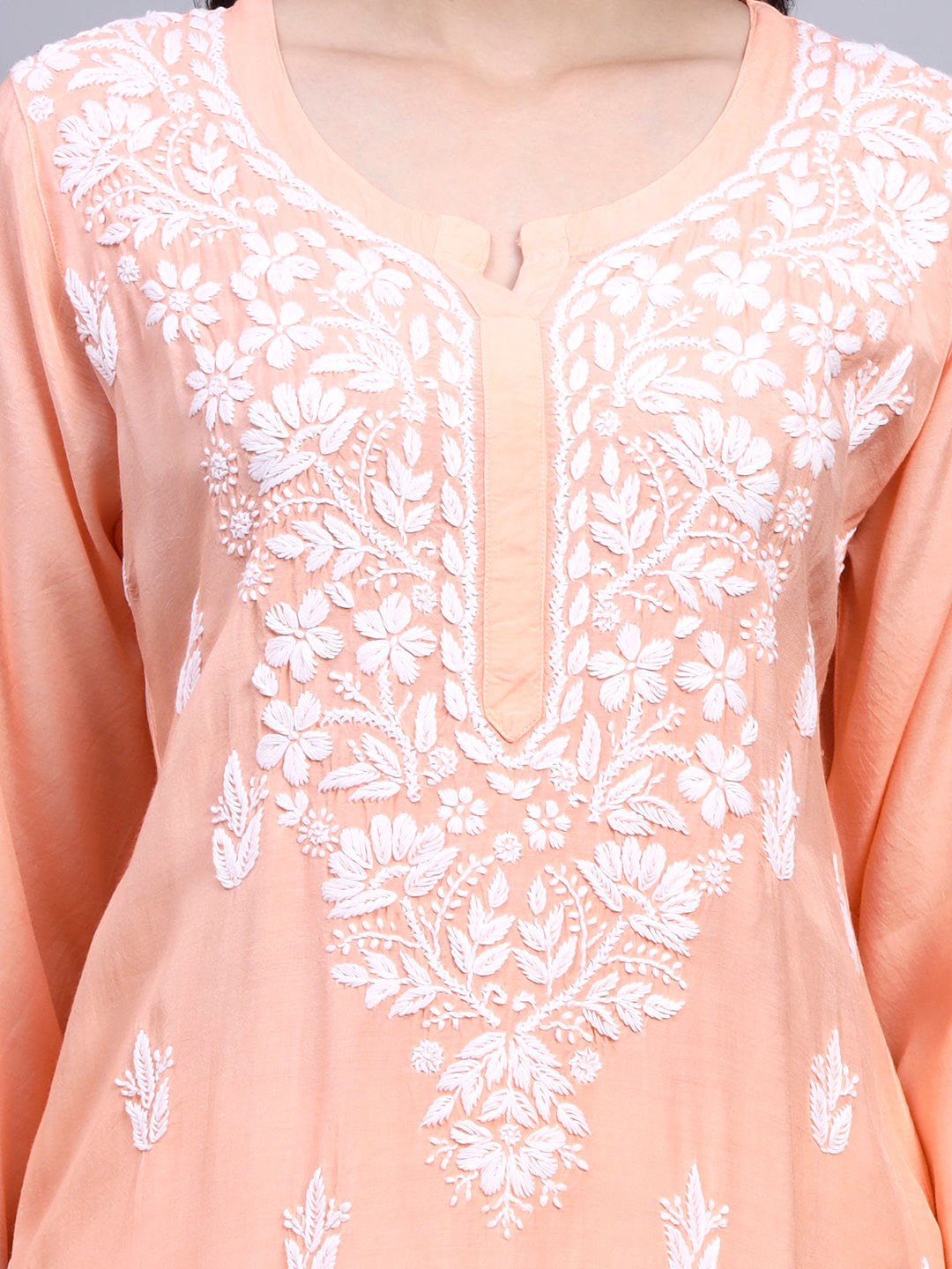 Women Hand Embroidered Chikankari Muslin Kurta Set-AL4114KS New