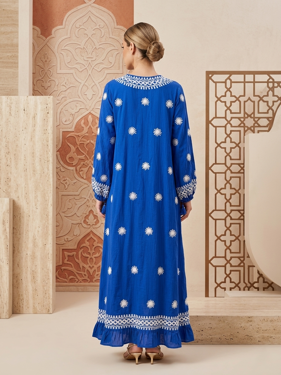 Hand Embroidered Chikankari Modal Overcoat/dress-AL3880