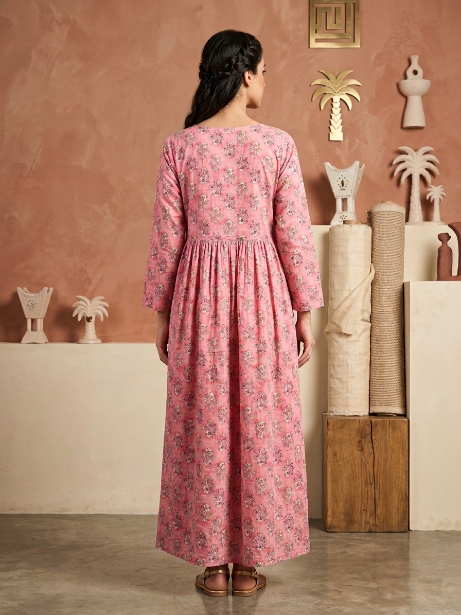 Stylish Printed Cotton Jalabiya -AL4046