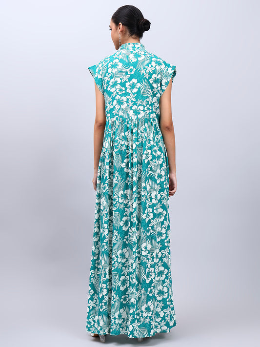 Hand Embroidered Chikankari Cotton Jalabiya-AL3697 Ramagreen