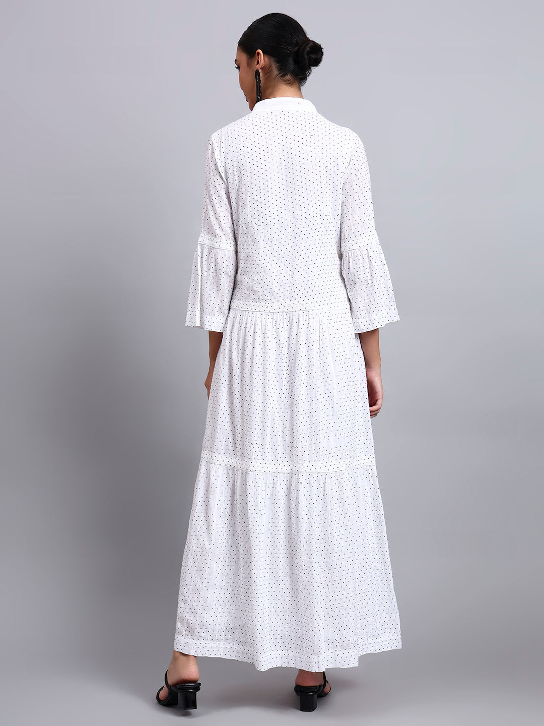 Women's Cotton Jalabiya with Mirror Work-AL4051 White