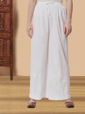 Hand Embroidered Chikankari Women White Pant-AL3570