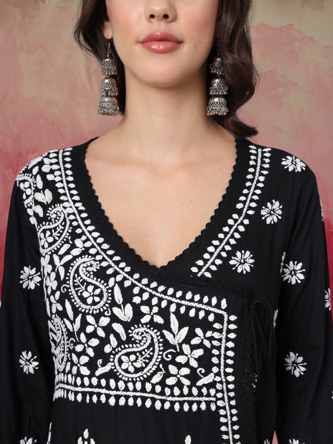 Women Hand Embroidered Chikankari Cotton Kurta-AL3890