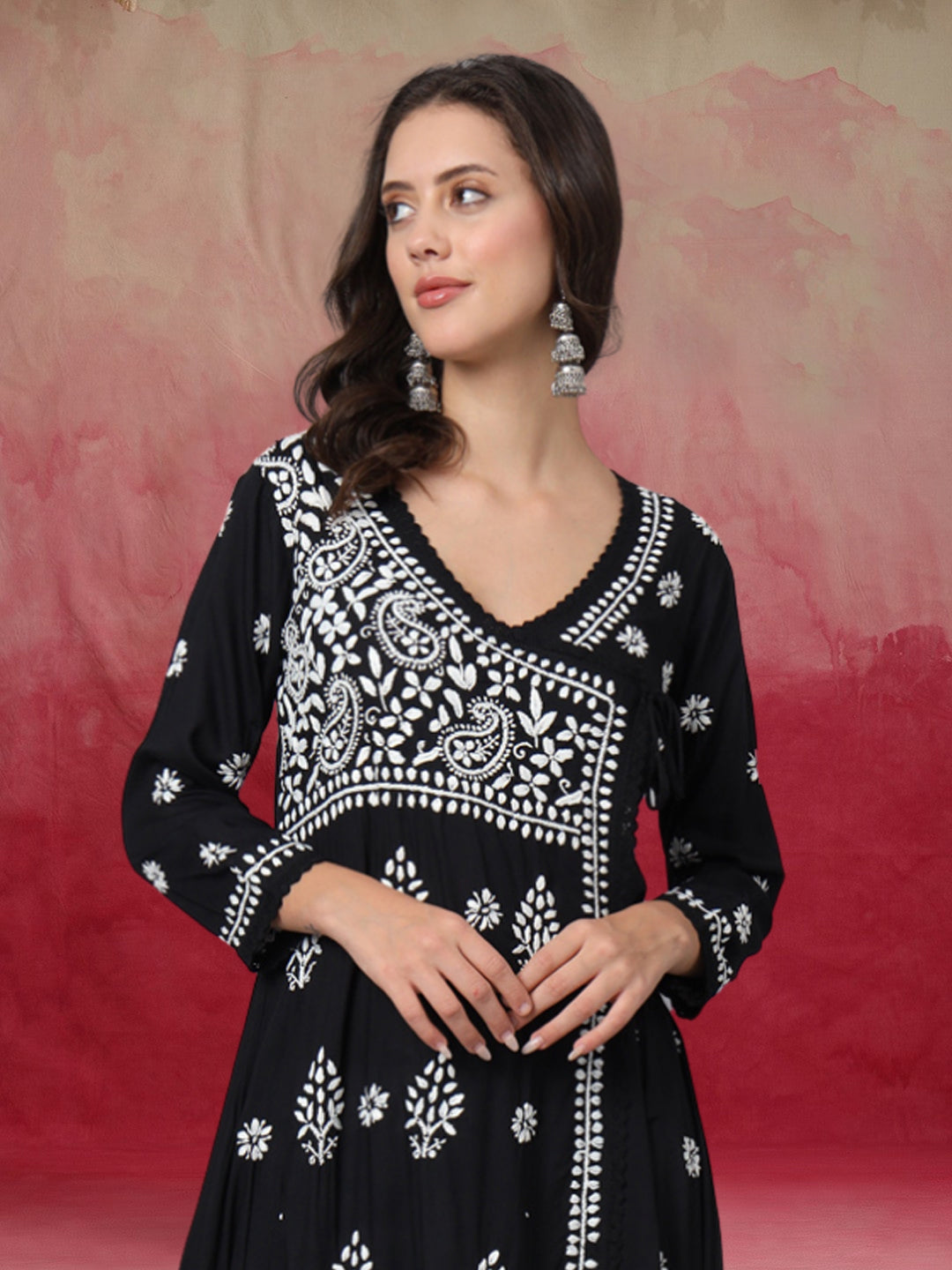 Women Hand Embroidered Chikankari Cotton Kurta-AL3890