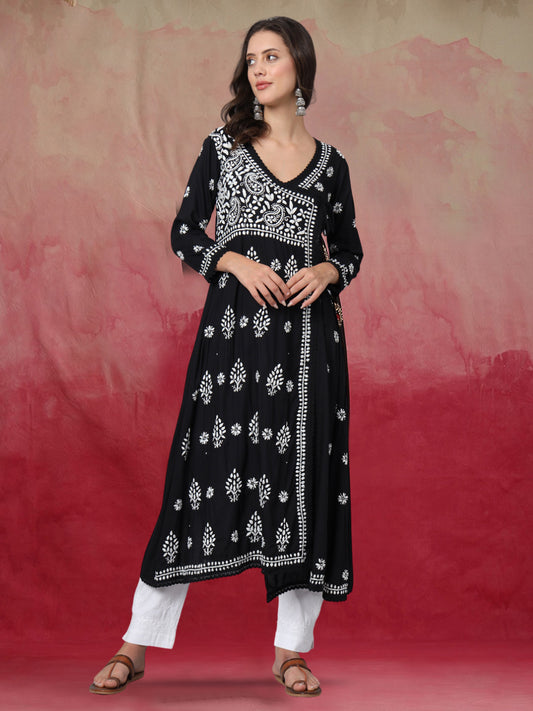 Women Hand Embroidered Chikankari Cotton Kurta-AL3890