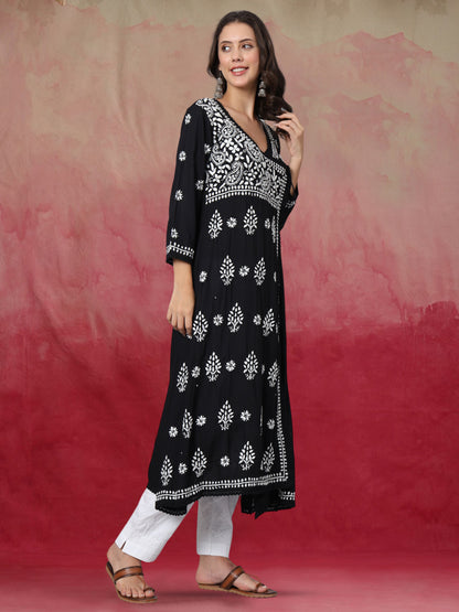 Women Hand Embroidered Chikankari Cotton Kurta-AL3890