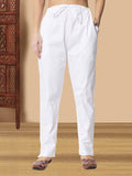Hand Embroidered Chikankari Women White Pant-AL3597