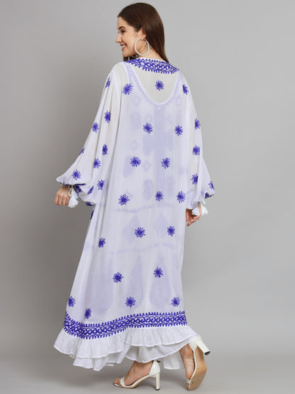Hand Embroidered Chikankari Modal Kaftan-AL3605B