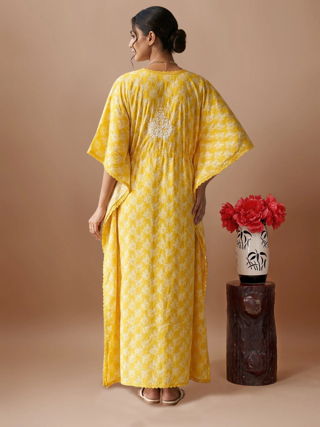 Women Embroidered Cotton Kaftan-AL3700A