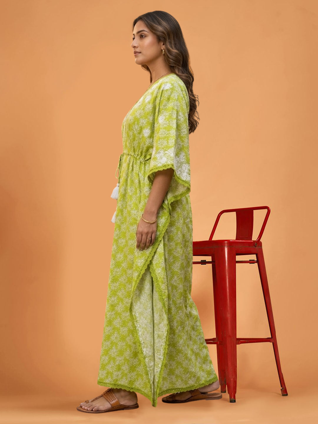 Women Embroidered Cotton Kaftan-AL3700A