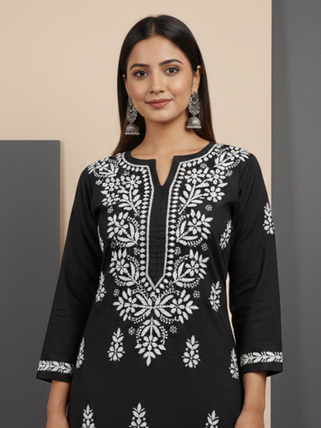 Women Hand Embroidered Chikankari Cotton Kurta Set-AL4107KS New