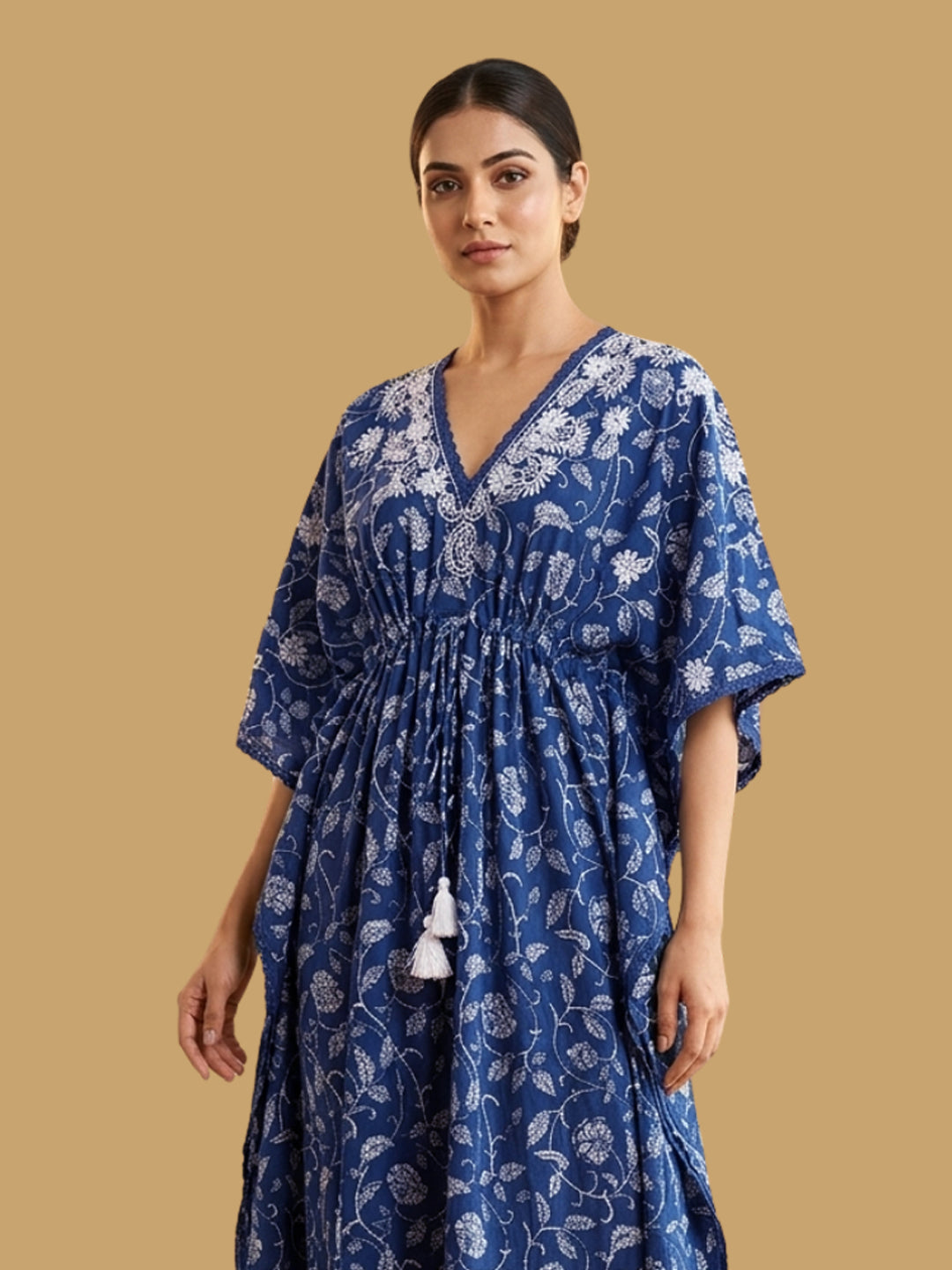 Women Embroidered Cotton Kaftan-AL3700C