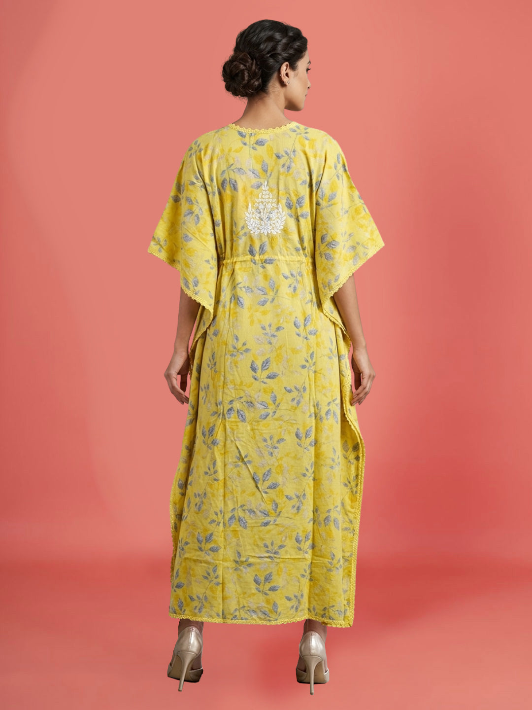 Women Embroidered Cotton Kaftan-AL3700B
