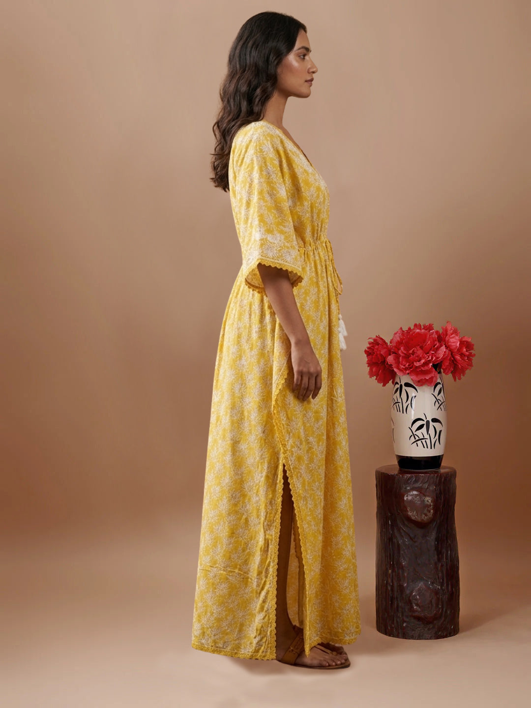 Women Embroidered Cotton Kaftan-AL3700A