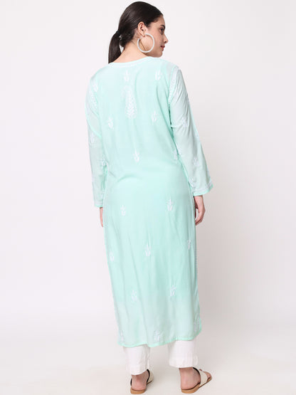 Women Hand Embroidered Chikankari Cotton Kurta-AL3584