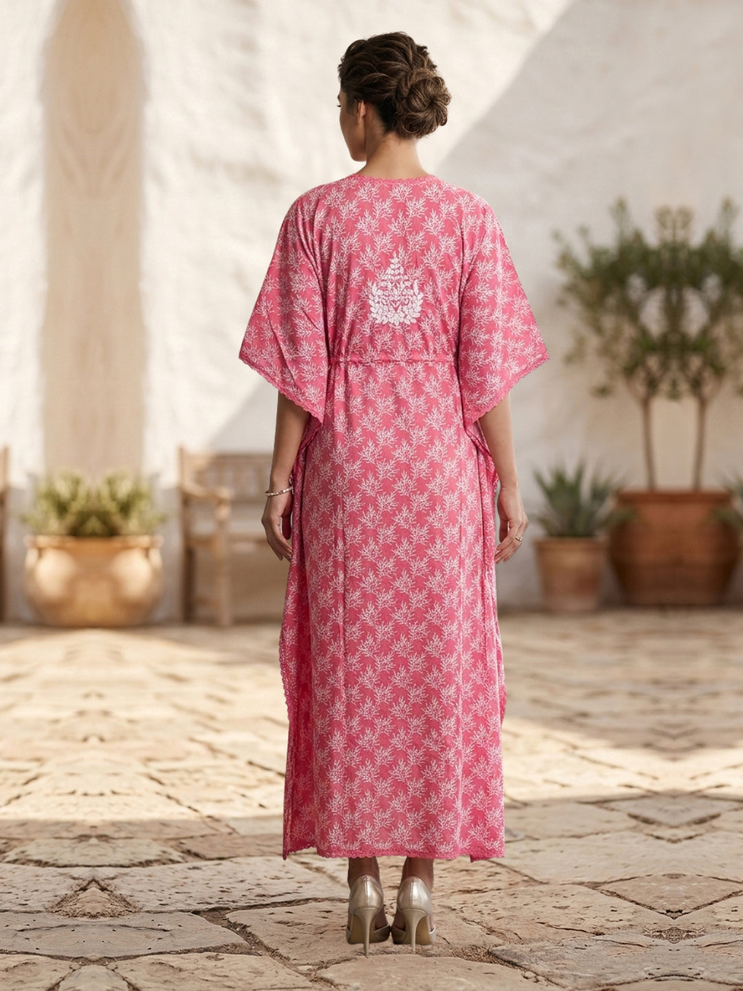Women Embroidered Cotton Kaftan-AL3700A