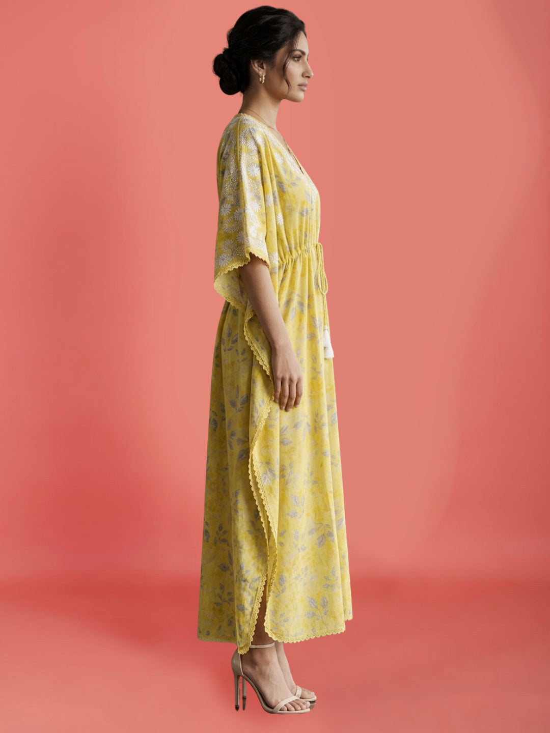 Women Embroidered Cotton Kaftan-AL3700B