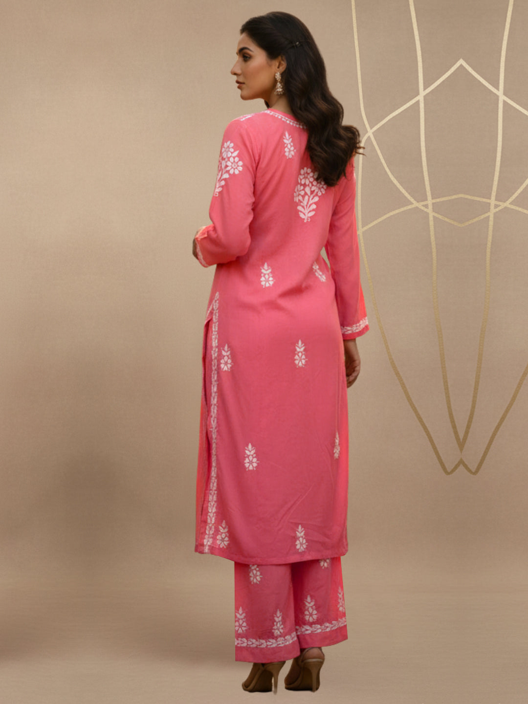 Women Hand Embroidered Chikankari Cotton Kurta Set-AL4107KS New