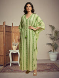 Hand Embroidered Chikankari Rayon Kaftan-AL3474 Parrotgreen