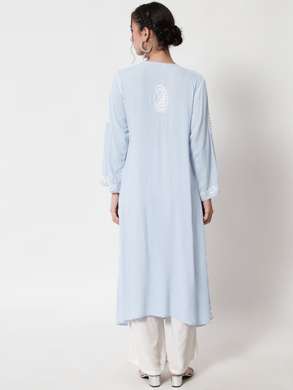 Women Hand Embroidered Chikankari Cotton Kurta-AL3549