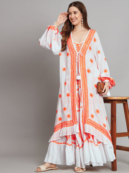 Hand Embroidered Chikankari Modal Kaftan-AL3605B