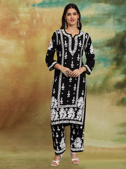 Women Hand Embroidered Chikankari Modal Kurta set-AL4049KS