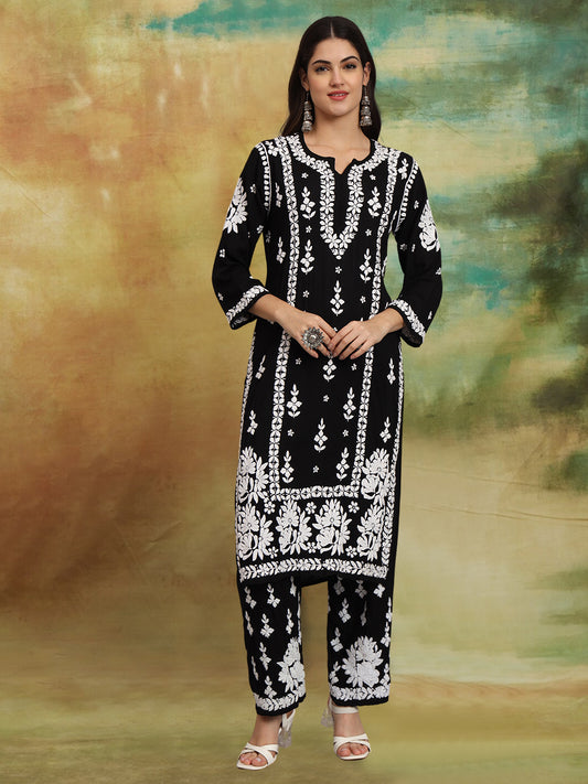 Women Hand Embroidered Chikankari Modal Kurta set-AL4049KS