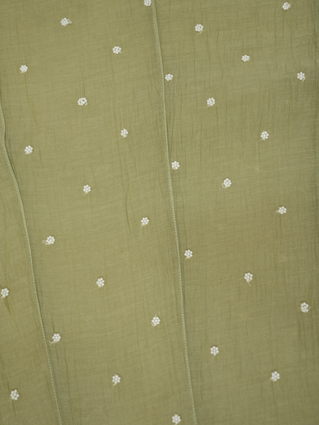 Women Hand Embroidered Premium Chikankari Mul Chanderi Unstitched Kurta Dupatta Bottom Set-ALSCA85201FS Green