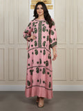 Hand Embroidered Chikankari Rayon Jalabiya-AL4048 Peach